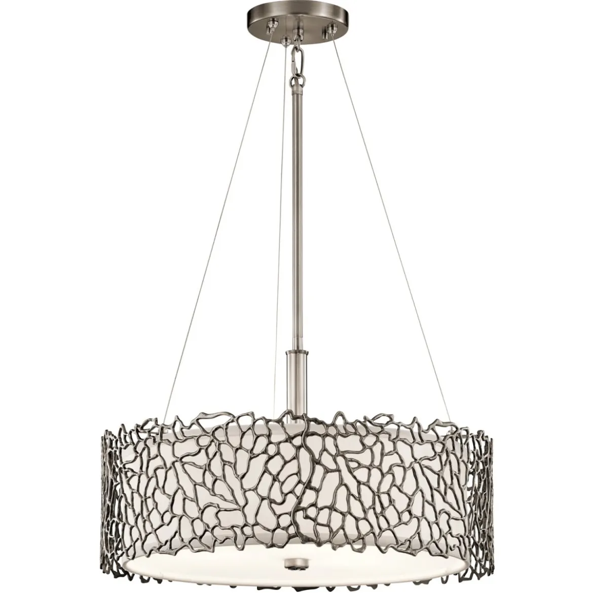 Elstead Lighting Silver Coral 3-Light Duo Pendelleuchte 3-flammig 46cm E27