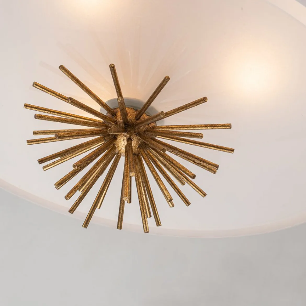Elstead Lighting Staring Decken-oder Pendelleuchte 3-flammig Gold Opal E14