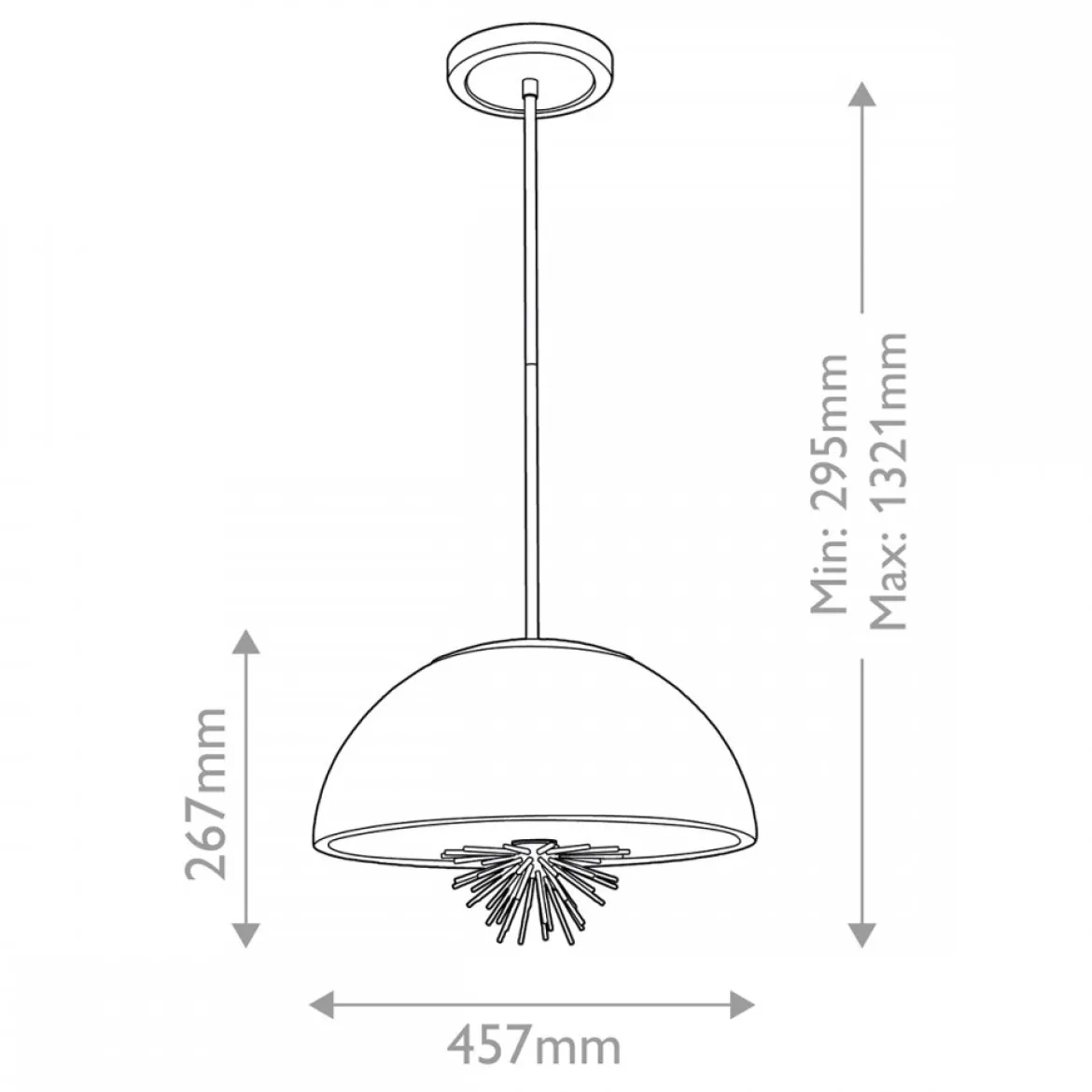 Elstead Lighting Staring Decken-oder Pendelleuchte 3-flammig Gold Opal E14