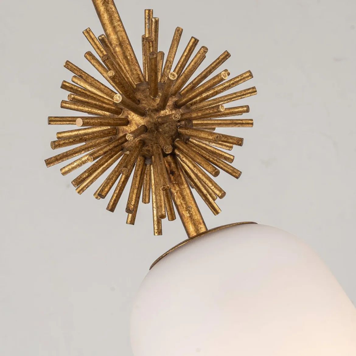 Elstead Lighting Staring Pendelleuchte 1-flammig Antik Gold Opal E27