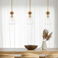 Elstead Lighting Staring Pendelleuchte 1-flammig Gold Transparent E27