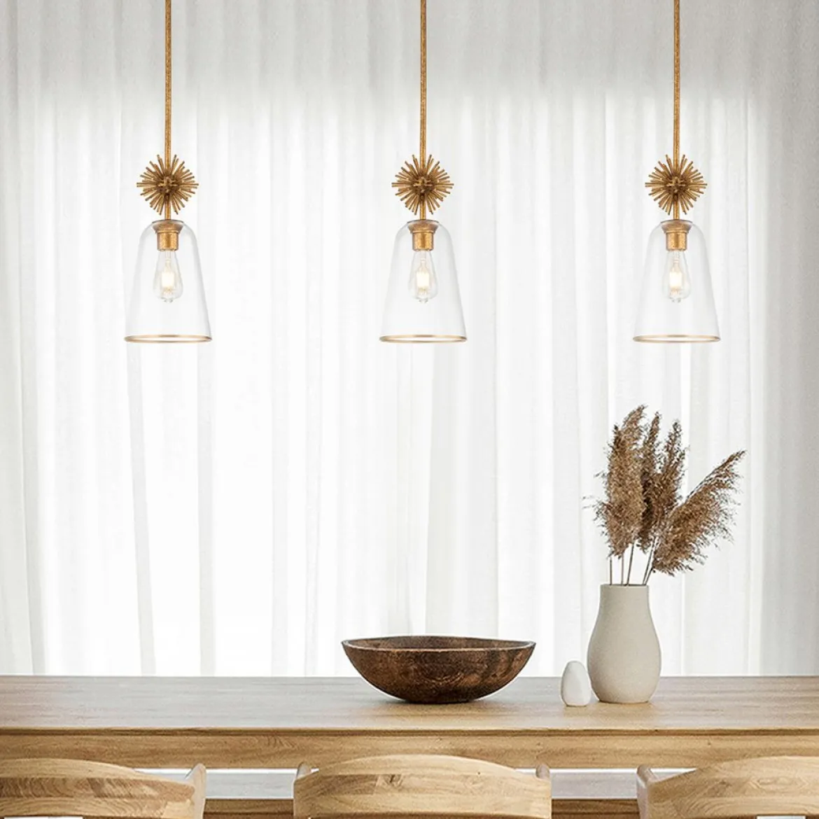 Elstead Lighting Staring Pendelleuchte 1-flammig Gold Transparent E27
