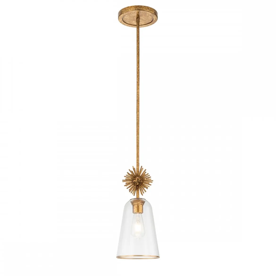 Elstead Lighting Staring Pendelleuchte 1-flammig Gold Transparent E27