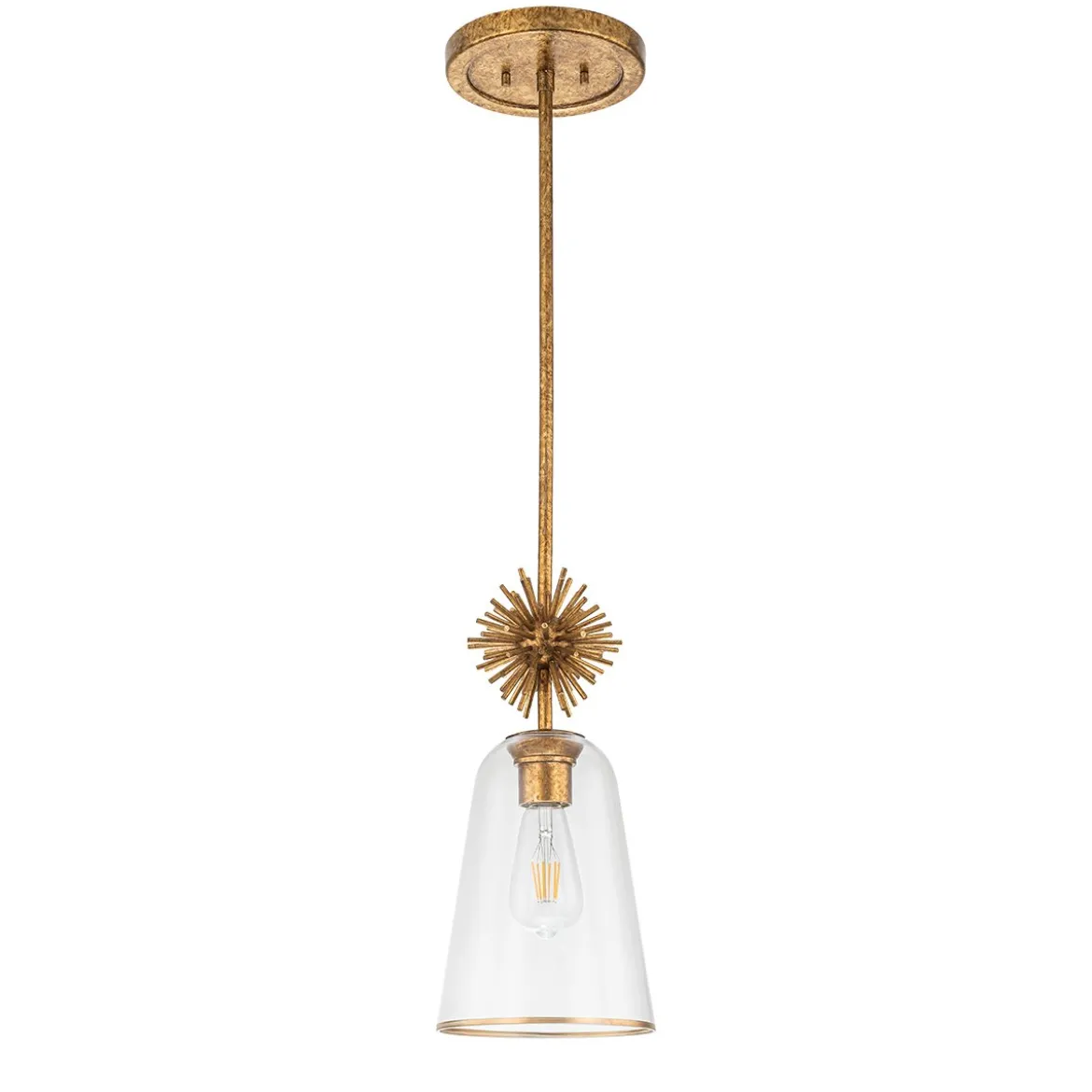 Elstead Lighting Staring Pendelleuchte 1-flammig Gold Transparent E27