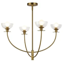 Elstead Lighting Sylvia Kronleuchter 4-flammig Gebürstetes Gold