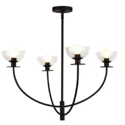Elstead Lighting Sylvia Kronleuchter 4-flammig Schwarz