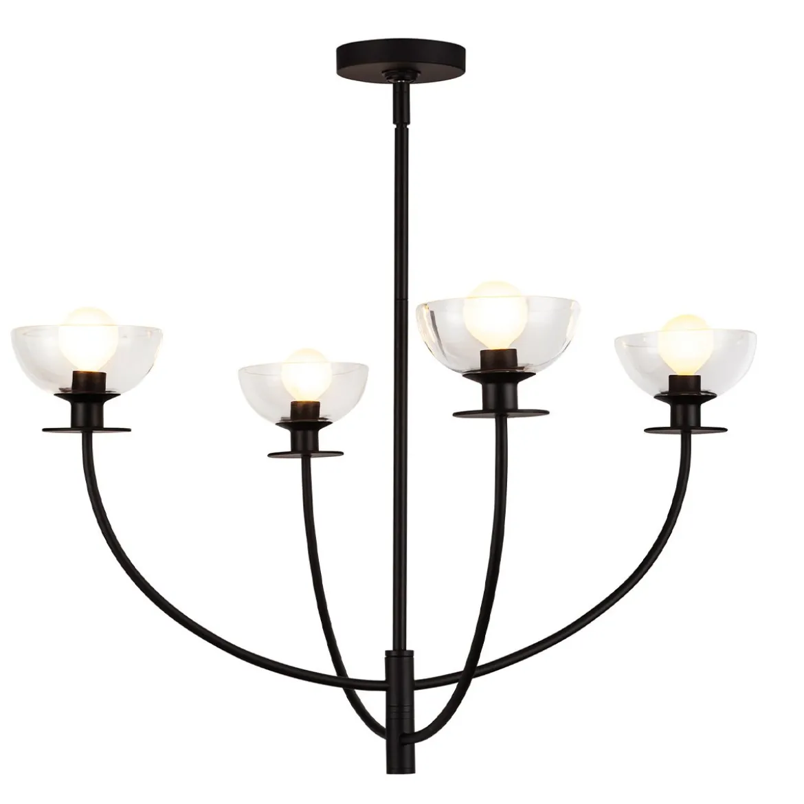 Elstead Lighting Sylvia Kronleuchter 4-flammig Schwarz