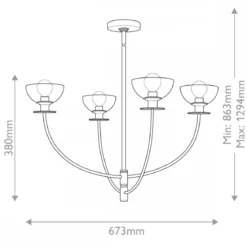 Elstead Lighting Sylvia Kronleuchter 4-flammig Schwarz