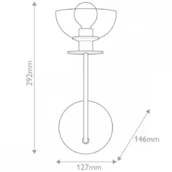 Elstead Lighting Sylvia Wandleuchte 1-flammig Schwarz