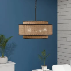 Elstead Lighting Teton Pendelleuchte 5-flammig schwarz natur