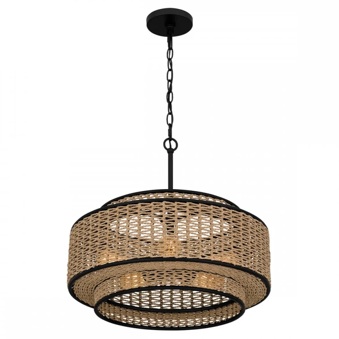 Elstead Lighting Teton Pendelleuchte 5-flammig schwarz natur