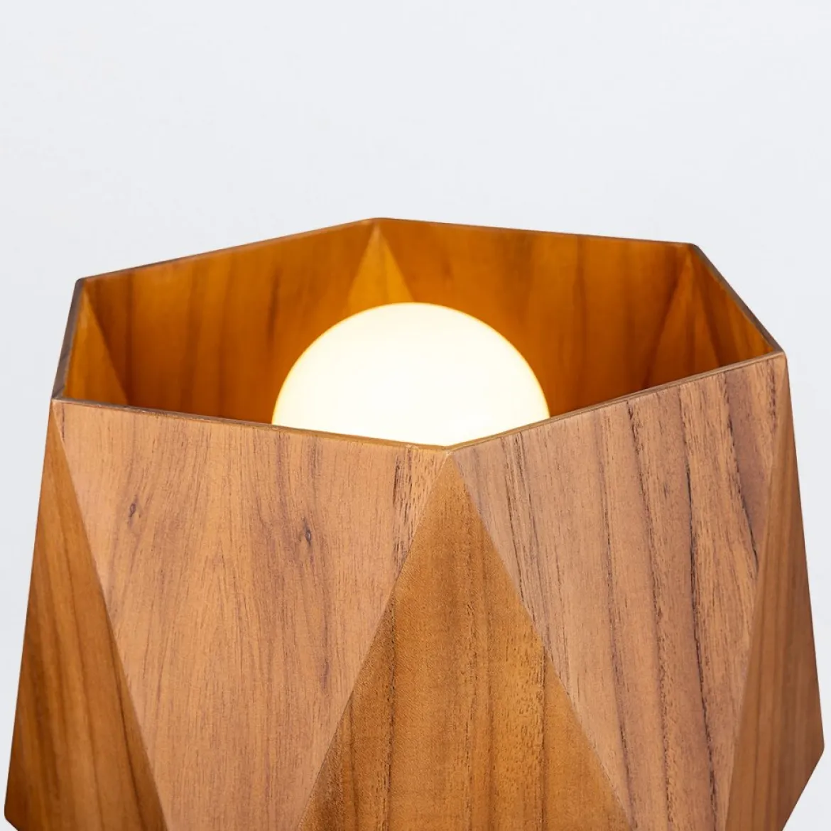 Elstead Lighting Tischleuchte ANGULAR Teakfurnier E27