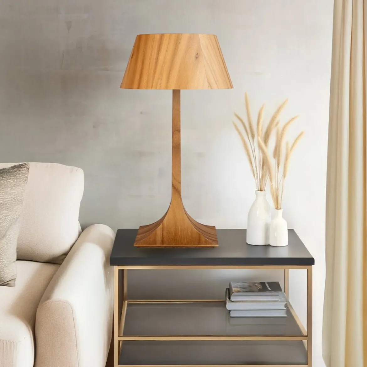 Elstead Lighting Tischleuchte NOSTALGIA Naturholzfurnier E27