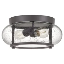Elstead Lighting Trilogy Deckenleuchte 2-Light Bronze Glas 305mm E27