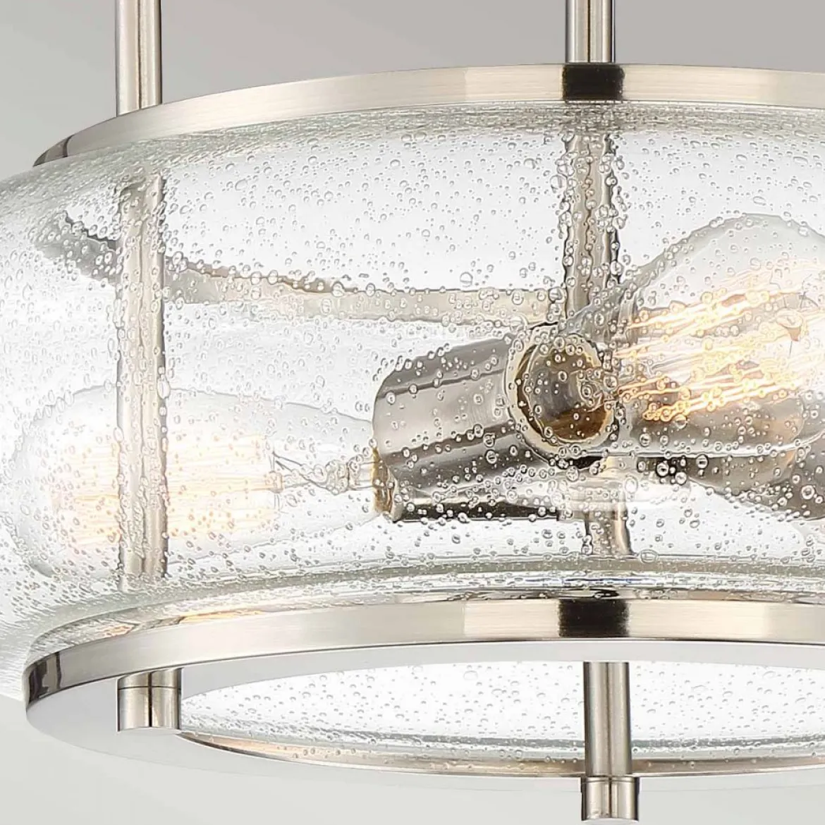 Elstead Lighting Trilogy Deckenleuchte Medium Semi-Flush 3-Light Nickel Glas 406mm E27