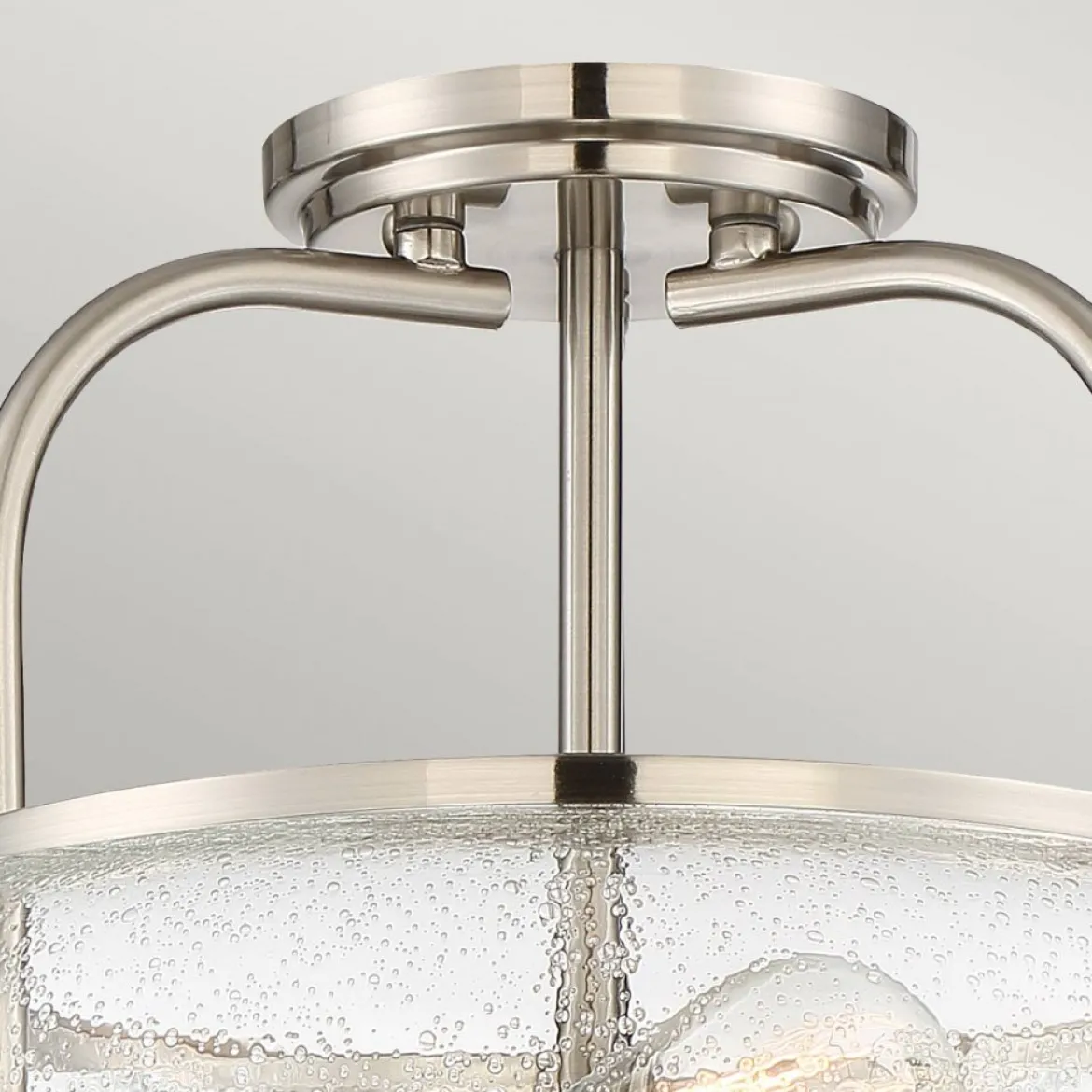 Elstead Lighting Trilogy Deckenleuchte Medium Semi-Flush 3-Light Nickel Glas 406mm E27