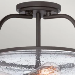 Elstead Lighting Trilogy Deckenleuchte Medium Semi-Flush 3-Light Bronze Glas 406mm E27