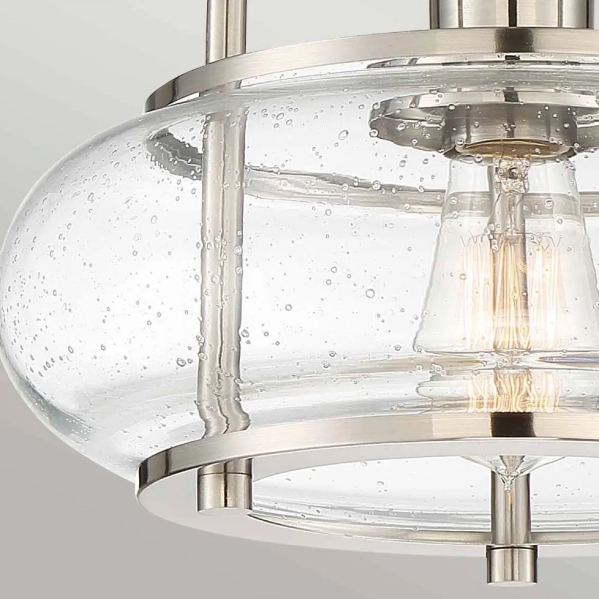 Elstead Lighting Trilogy Deckenleuchte Small Semi-Flush 1-Light Nickel Glas 305mm E27