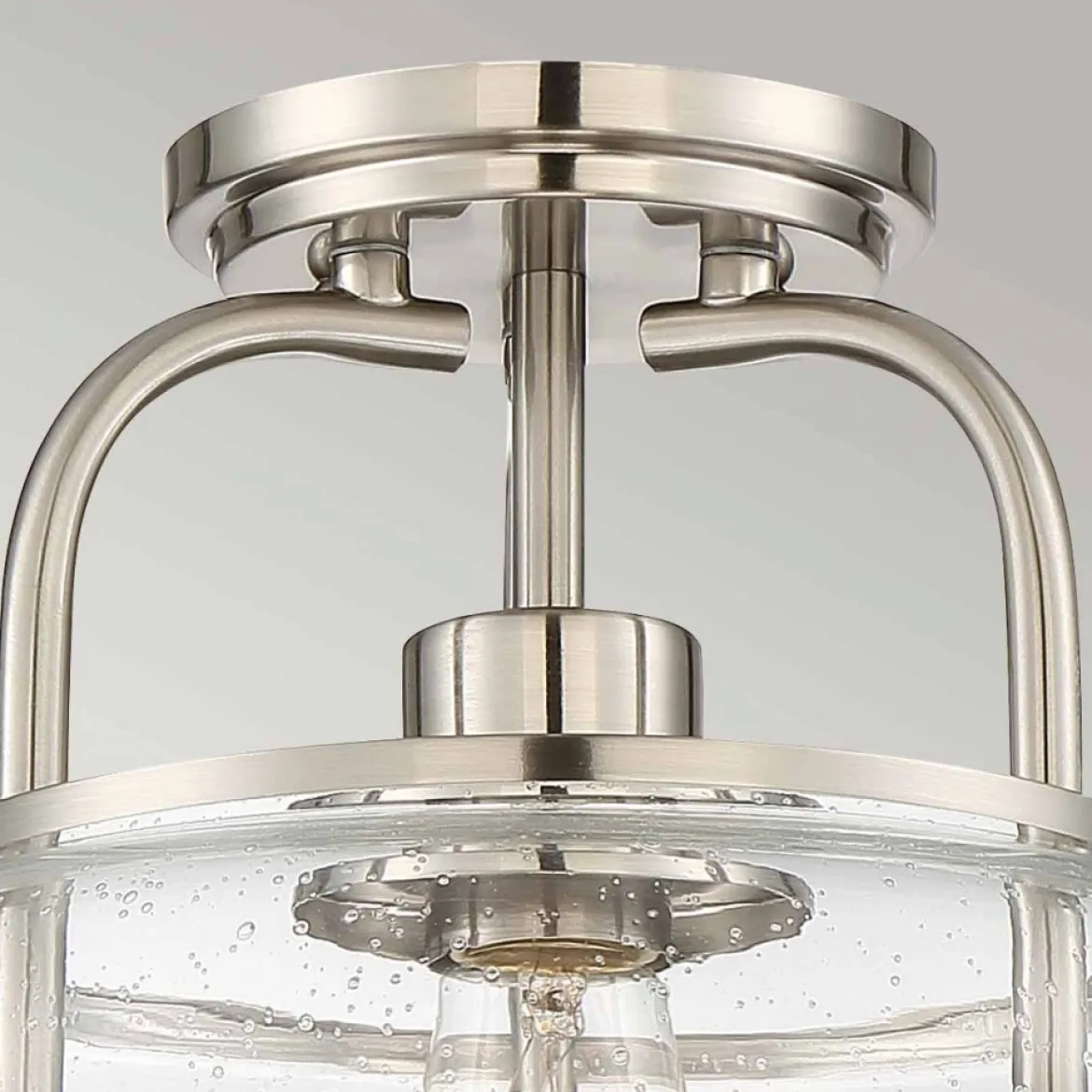 Elstead Lighting Trilogy Deckenleuchte Small Semi-Flush 1-Light Nickel Glas 305mm E27