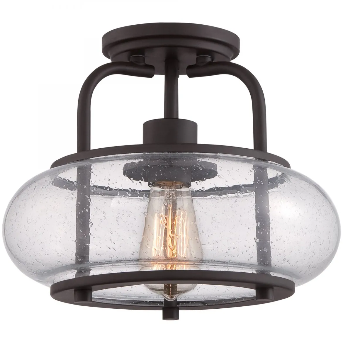 Elstead Lighting Trilogy Deckenleuchte Small Semi-Flush 1-Light Bronze Glas 305mm E27