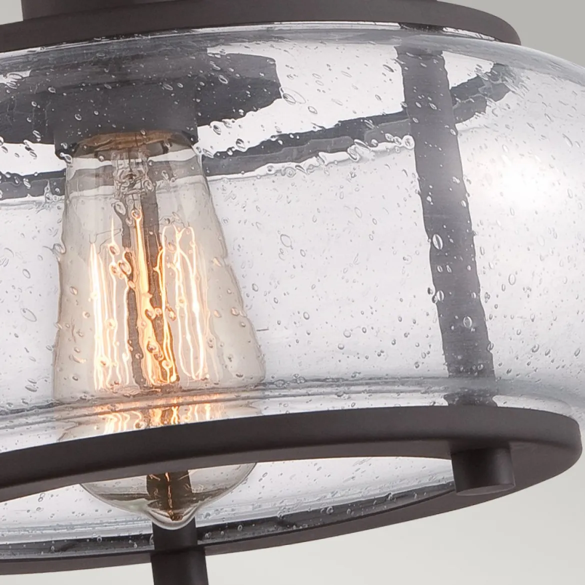Elstead Lighting Trilogy Deckenleuchte Small Semi-Flush 1-Light Bronze Glas 305mm E27