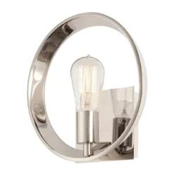 Elstead Lighting Uptown Theatre Row 1-Light Wandleuchte Silber 1-flammig E27