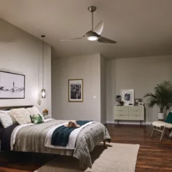 Elstead Lighting Voya Deckenventilator LED Edelstahl gebürstet