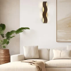 Elstead Lighting Wandleuchte VAUGHAN Bronze und Gold 3000K
