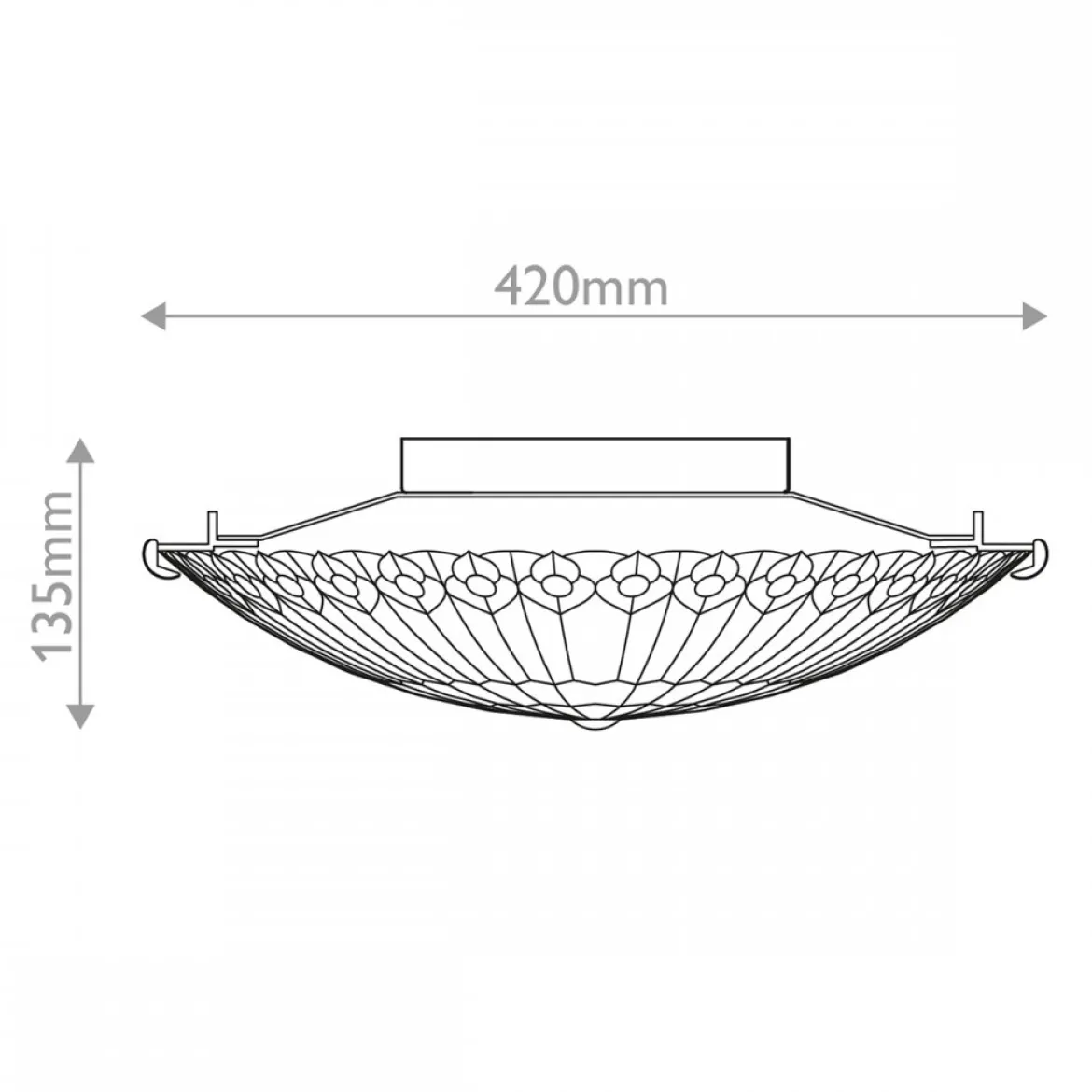 Elstead Lighting Watkins Deckenleuchte 2-flammig im Tiffany-Stil Bronze Kunstglasschirm