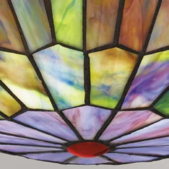Elstead Lighting Watkins Deckenleuchte 2-flammig im Tiffany-Stil Bronze Kunstglasschirm