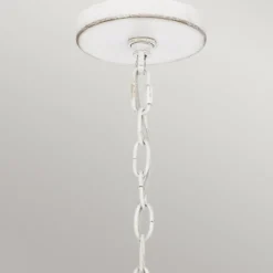 Elstead Lighting Waylon Pendelleuchte 4 flammig Antikweiß Glas E27