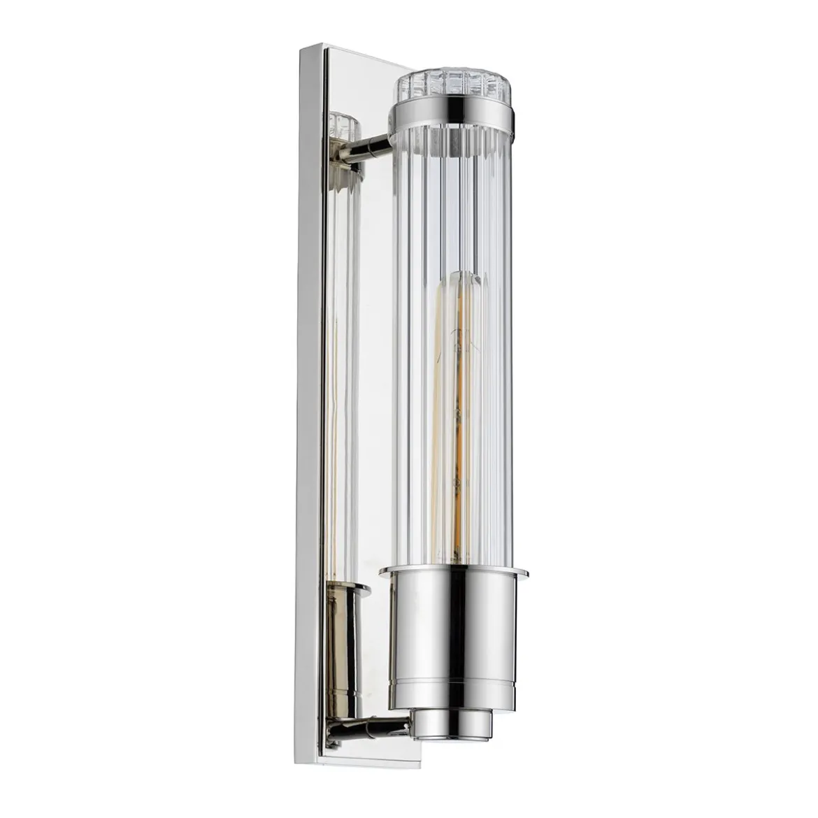 Elstead Lighting Wellington Wandleuchte 1-Light Chrom poliert Klarglas E27