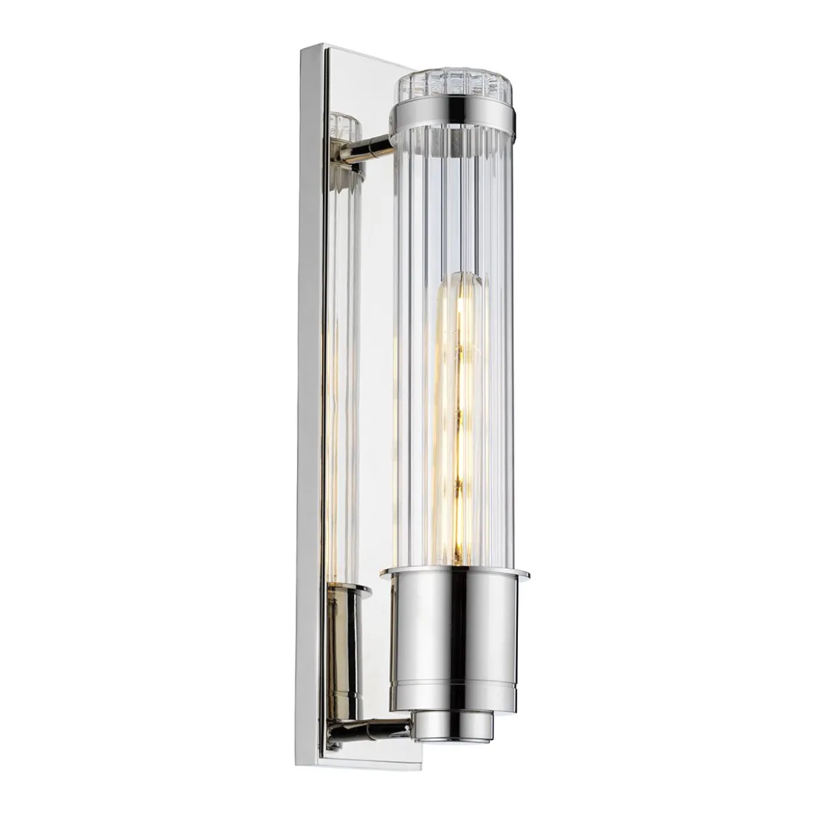 Elstead Lighting Wellington Wandleuchte 1-Light Chrom poliert Klarglas E27