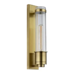 Elstead Lighting Wellington Wandleuchte 1-Light Messing Klarglas E27