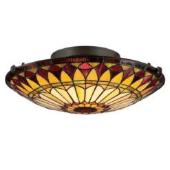 Elstead Lighting West End Deckenleuchte 2-Light Tiffany-Stil Bronze E27