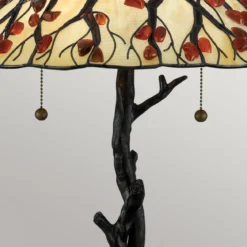 Elstead Lighting Whispering Tischlampe im Tiffany-Stil Bronze cremeweiß