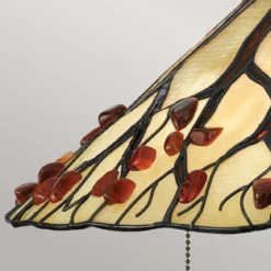 Elstead Lighting Whispering Tischlampe im Tiffany-Stil Bronze cremeweiß