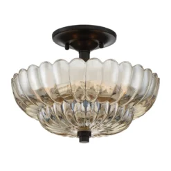 Elstead Lighting Whitecap Deckenleuchte Bernsteinglas braun 30cm