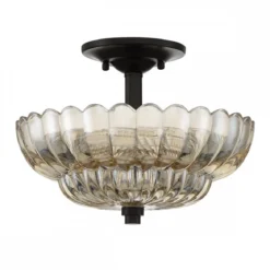 Elstead Lighting Whitecap Deckenleuchte Bernsteinglas braun 30cm