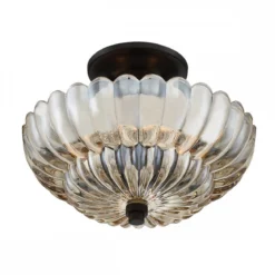 Elstead Lighting Whitecap Deckenleuchte Bernsteinglas braun 30cm