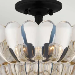 Elstead Lighting Whitecap Deckenleuchte Bernsteinglas braun 40cm