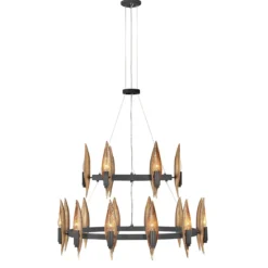 Elstead Lighting Willow Kronleuchter 18-Light Schwarz Gold E14
