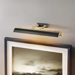 Elstead Lighting Winchfield Bilderleuchte Large 4-Light Messing antik Schwarz matt 70cm