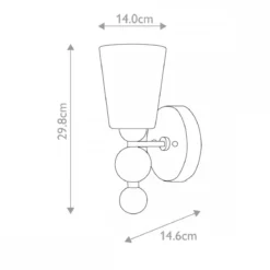 Elstead Lighting Zelda 1 Light Wandleuchte - Vintage Messing