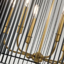 Elstead Linara Pendelleuchte 6-flammig schwarz messing