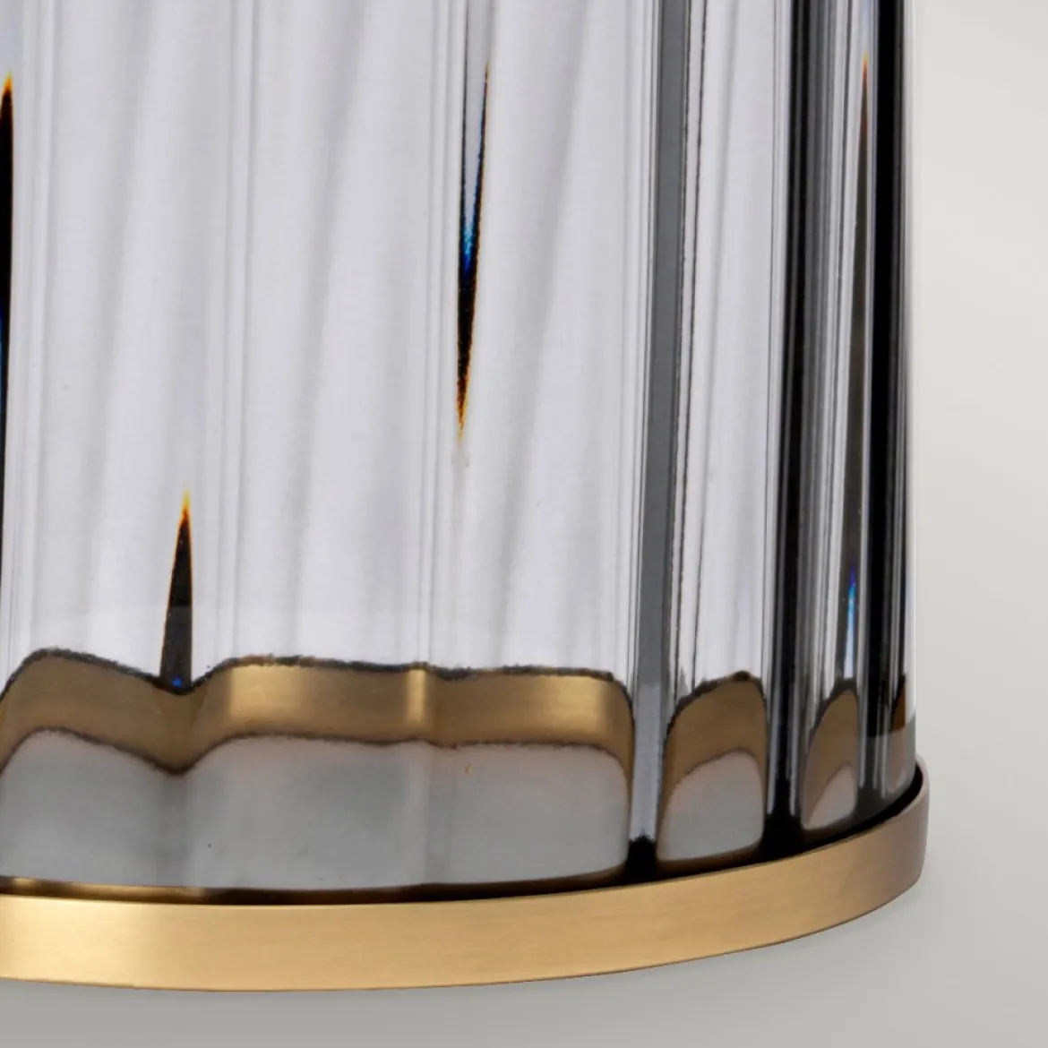 Elstead Reno Tischlampe Rauch Messing gealtert 60cm