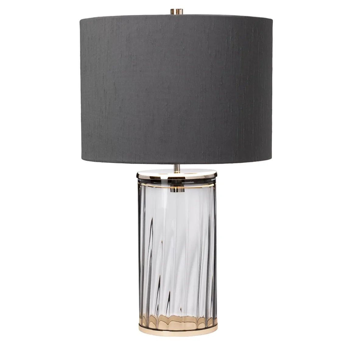 Elstead Reno Tischlampe Rauch Nickel poliert 60cm