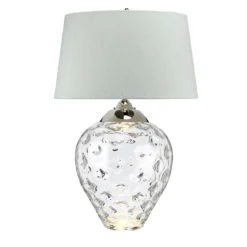 Elstead Samara Tischlampe groß Klar Schirm hellgrün 79cm