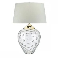 Elstead Samara Tischlampe groß Klar Schirm hellgrün 79cm