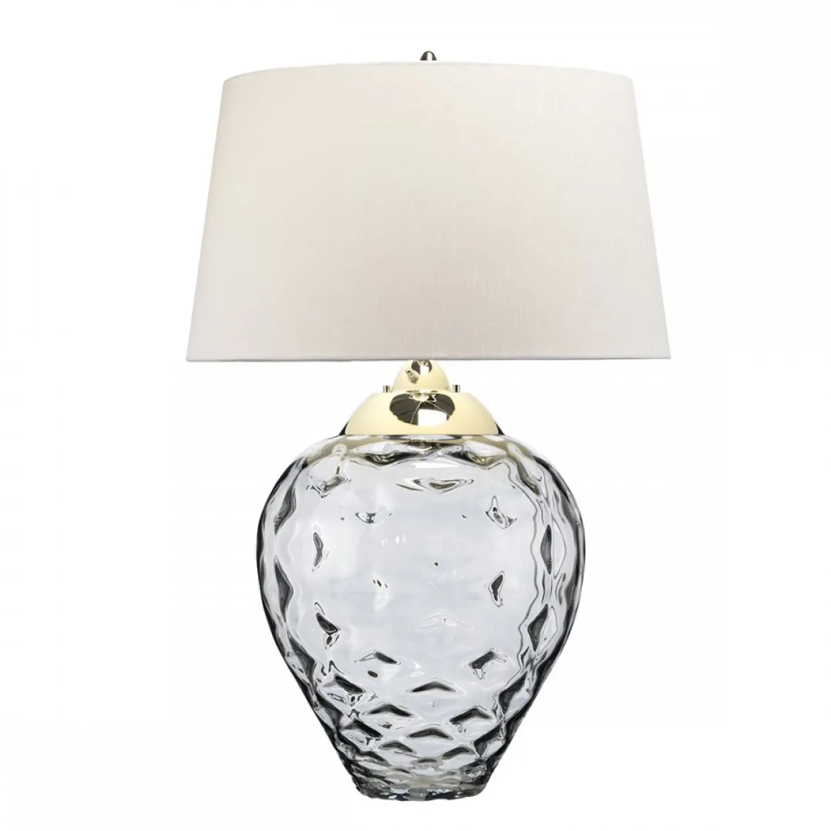 Elstead Samara Tischlampe groß Rauch Schirm hellgrau 79cm